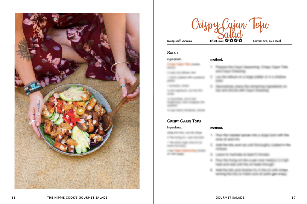 Crispy cajun tofu salad recipe preview The Hippie Cook's Gourmet Salads