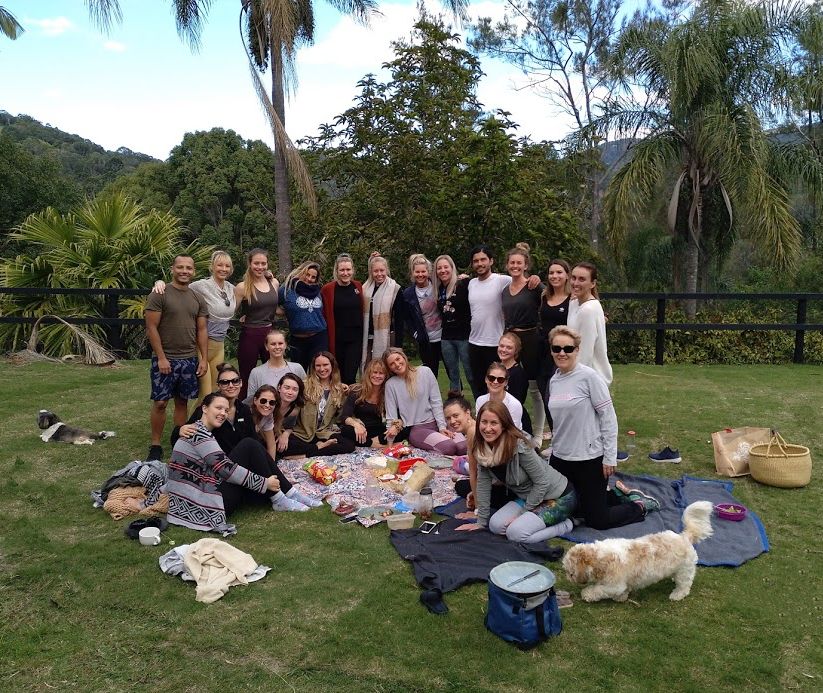 The whole gang at yoga teacher training at Essence of Living