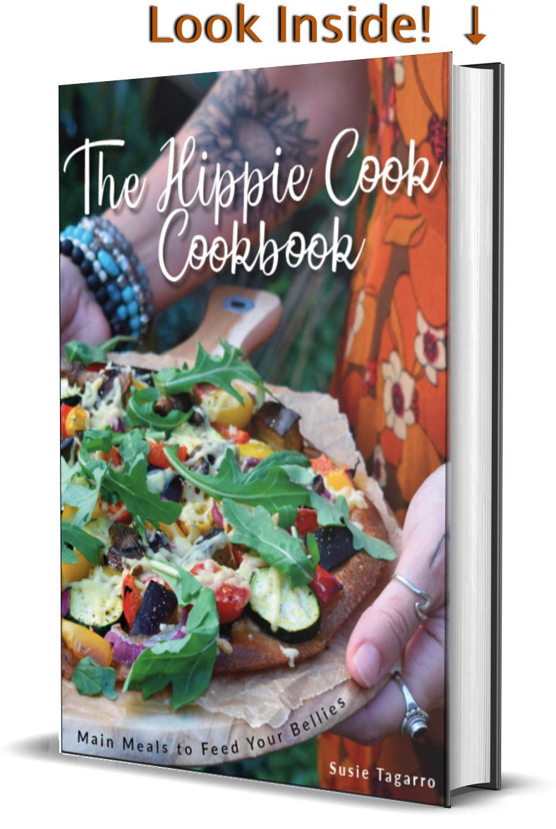 The Hippie Cook Cookbook print book cover look inside